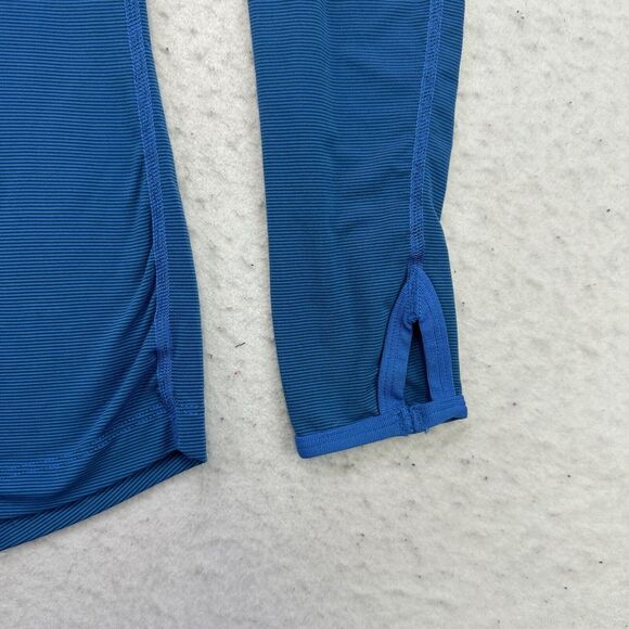 Peak Coldpruf Shirt Womens Medium M Blue Striped Long Sleeve Base Layer - Picture 6 of 12